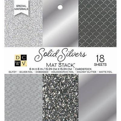 DCWV Paperpad - Solid Silvers Glitter & Foil